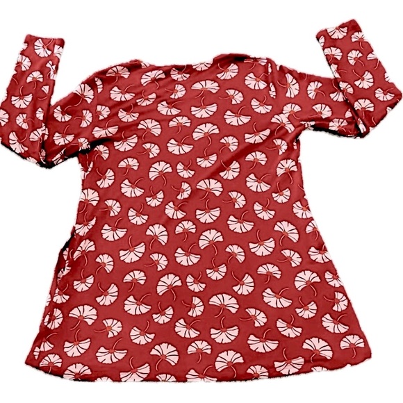 ππΏ GUDRUN SJΓDΓN Red Ginkgo Leaf Tunic Dress | 100% Modal XL | Boho Scandi Style - Picture 3 of 8